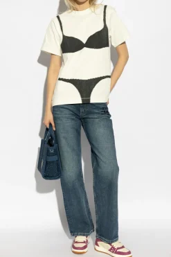 Marc Jacobs GRANATOWY Jeansy z logo