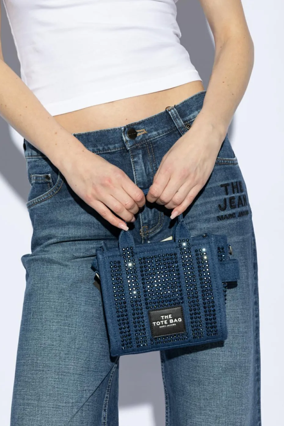Marc Jacobs GRANATOWY Torba do ręki `The Crystal Denim Crossbody Tote Bag`