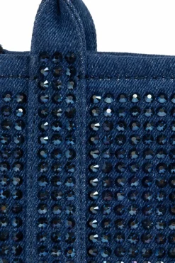 Marc Jacobs GRANATOWY Torba do ręki `The Crystal Denim Crossbody Tote Bag`