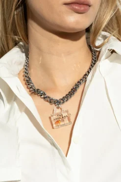 Marc Jacobs SREBRNY Naszyjnik z zawieszką