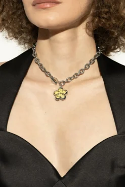 Marc Jacobs SREBRNY Naszyjnik z zawieszką