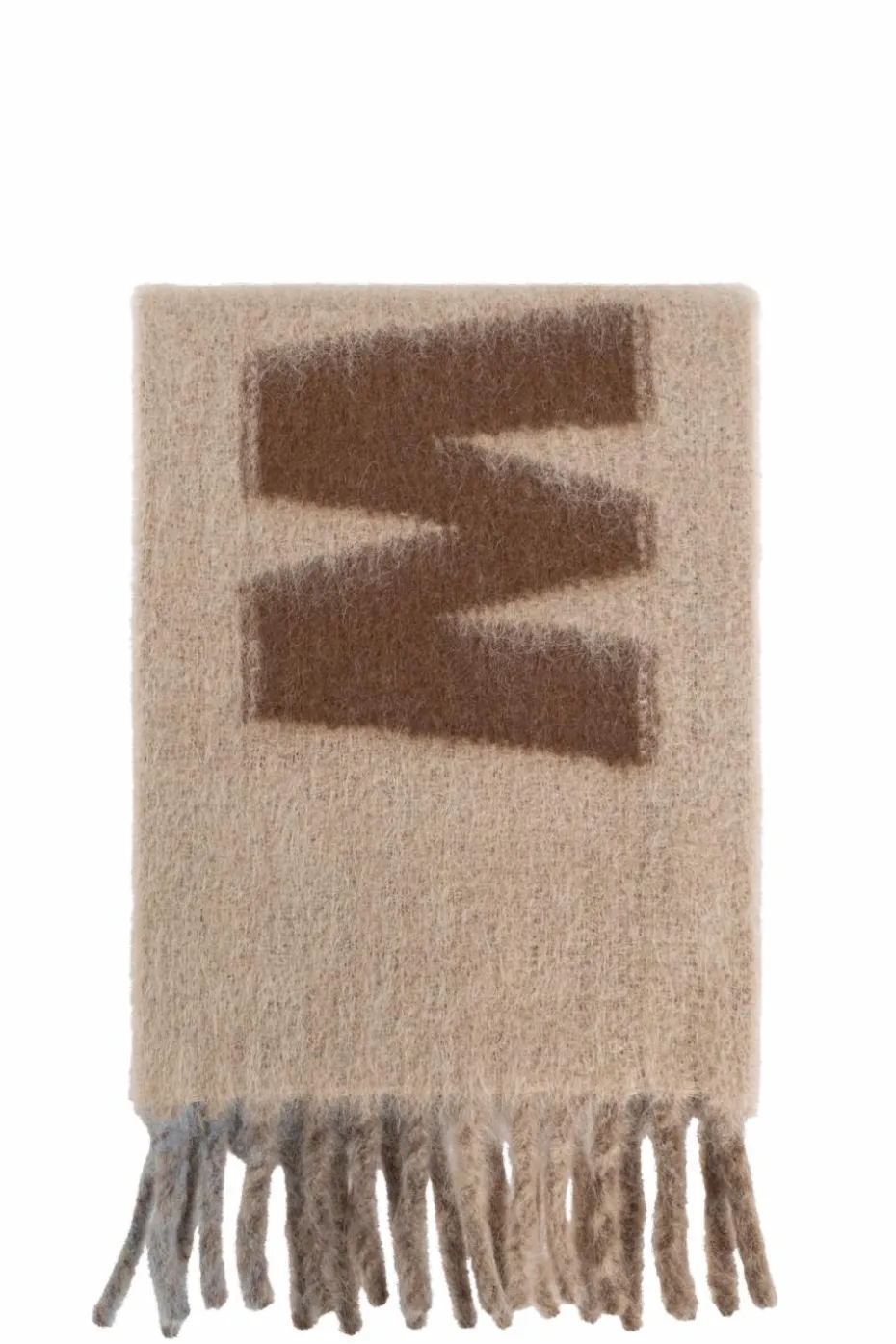 Marni beżowy Szal z logo