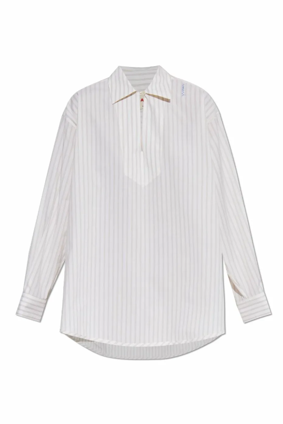 Marni BIAŁY Top typu `oversize` ze wzorem w prążki