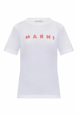 Marni BIAŁY T-shirt z logo