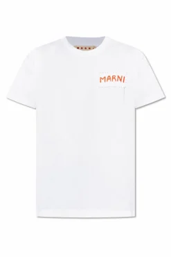 Marni BIAŁY T-shirt z logo