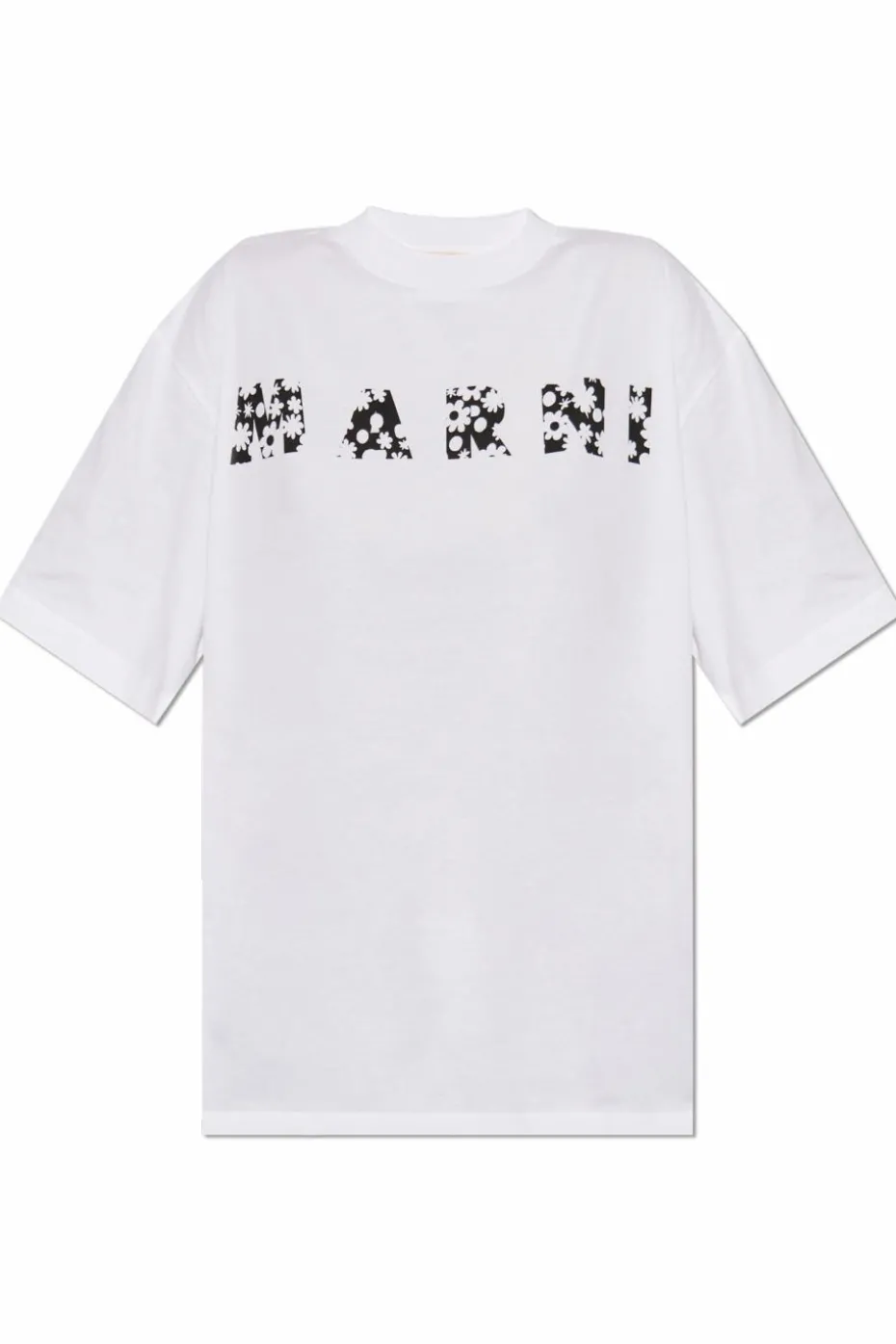 Marni BIAŁY T-shirt z nadrukowanym logo
