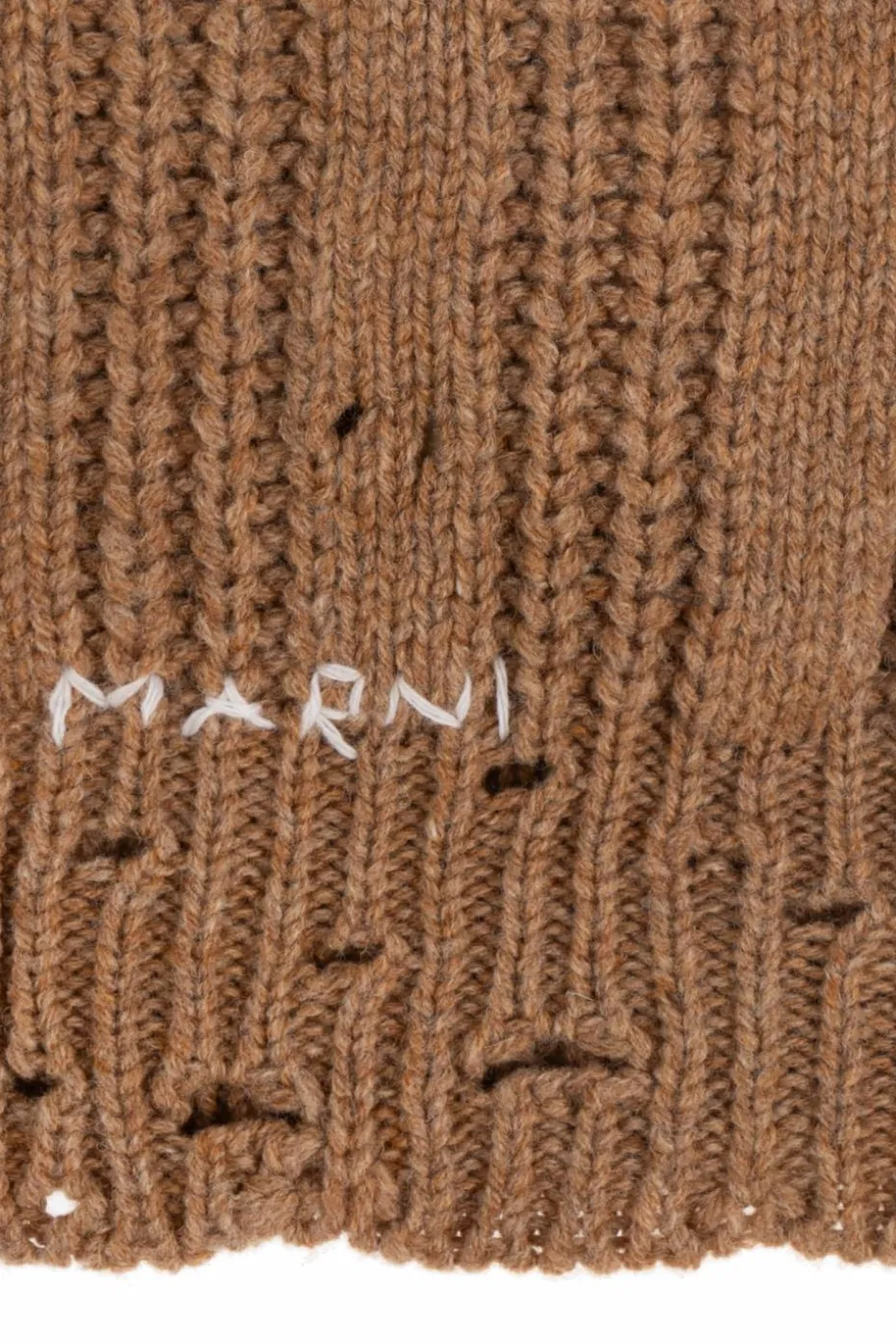 Marni BRĄZOWY Szalik z logo