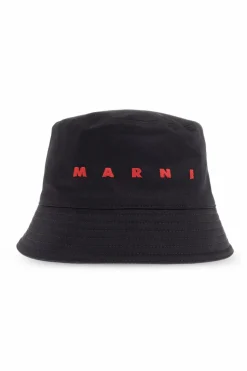 Marni CZARNY Kapelusz z logo