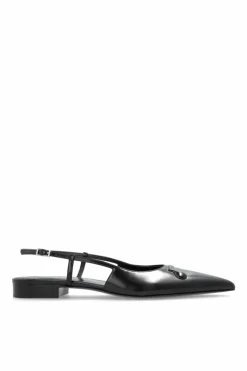Marni CZARNY Skórzane buty z logo