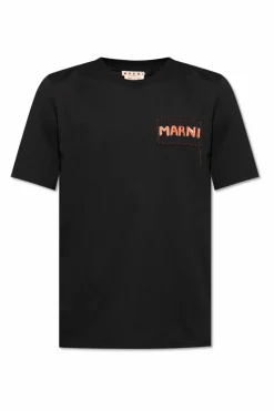 Marni CZARNY T-shirt z logo