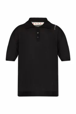 Marni CZARNY Wełniane polo