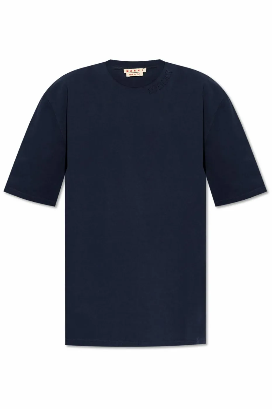 Marni GRANATOWY T-shirt z logo