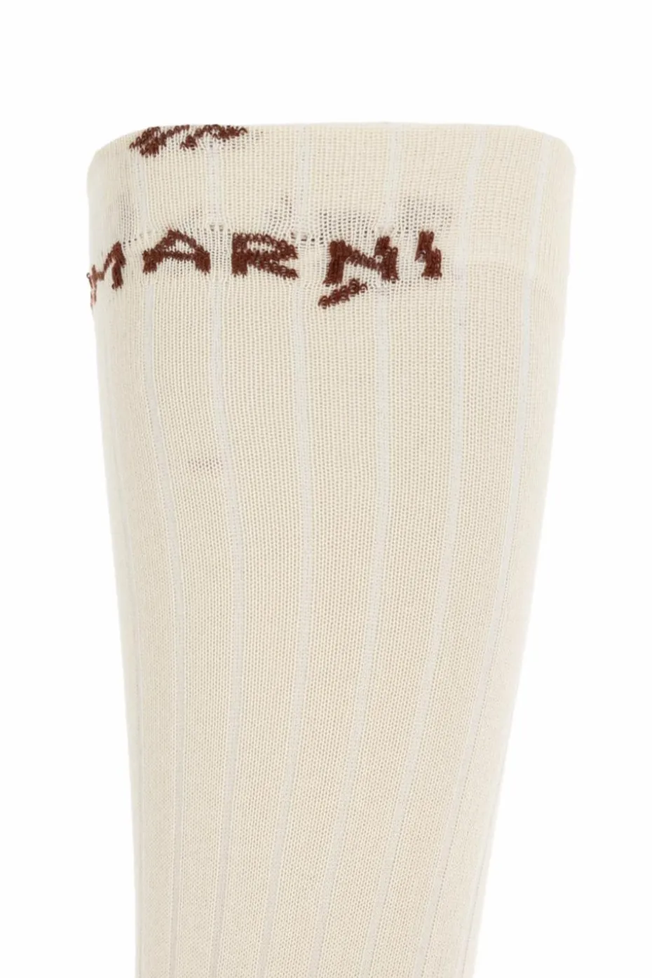 Marni kremowy Skarpety z logo