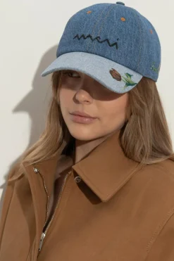 Marni NIEBIESKI Jeansowa czapka z daszkiem