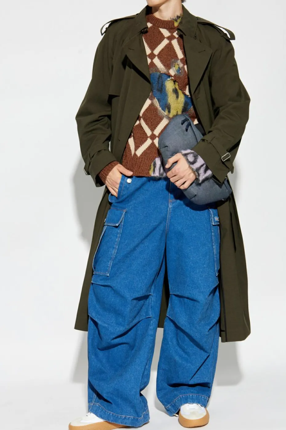 Marni NIEBIESKI Jeansy typu `cargo`