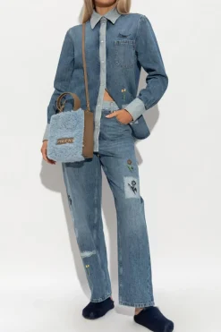 Marni NIEBIESKI Jeansy typu ‘wide leg’