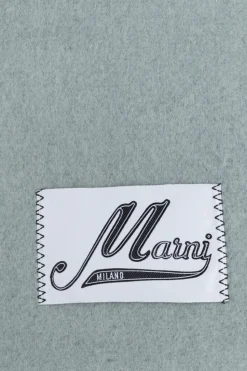 Marni ZIELONY Szal z naszywką z logo