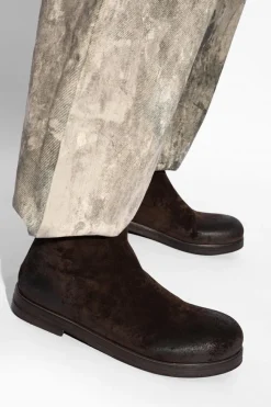 Marsell BRĄZOWY Skórzane buty za kostkę ‘Zucca Zeppa’