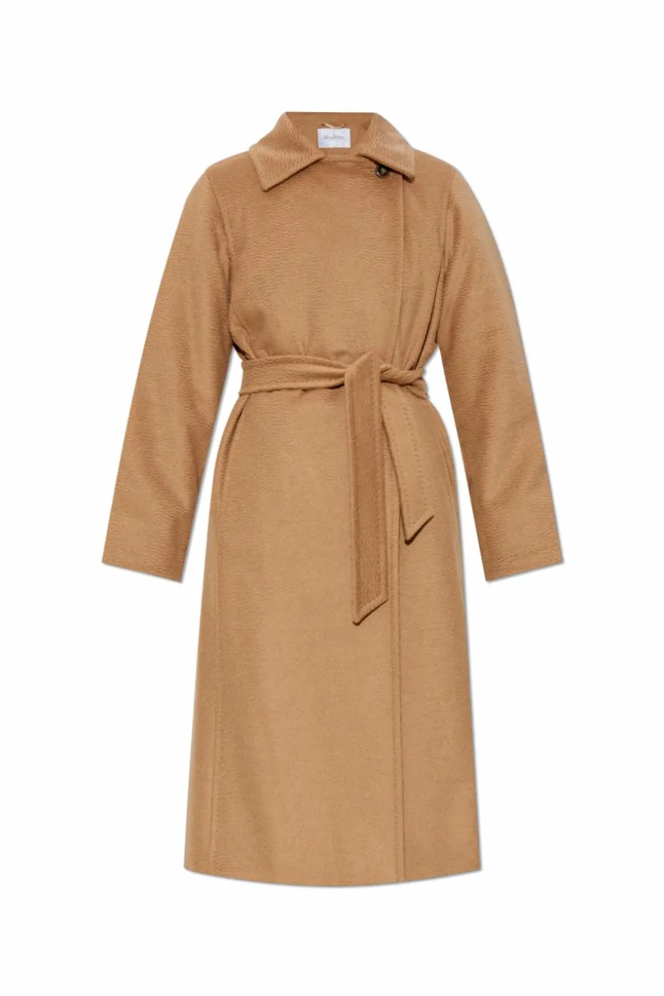 Max Mara beżowy Wełniany płaszcz