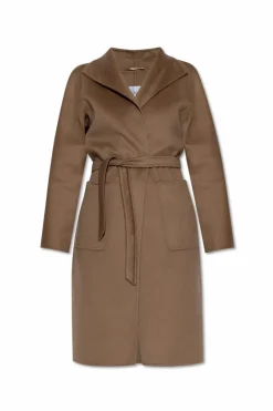 Max Mara BRĄZOWY Kaszmirowy płaszcz `Lilia`