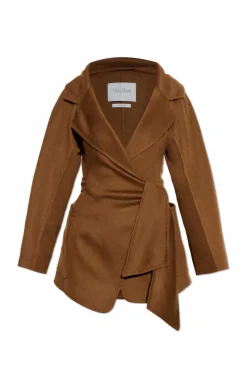 Max Mara BRĄZOWY Krótki płaszcz `Holly`