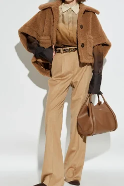 Max Mara BRĄZOWY Ponczo z wielbłądziej wełny
