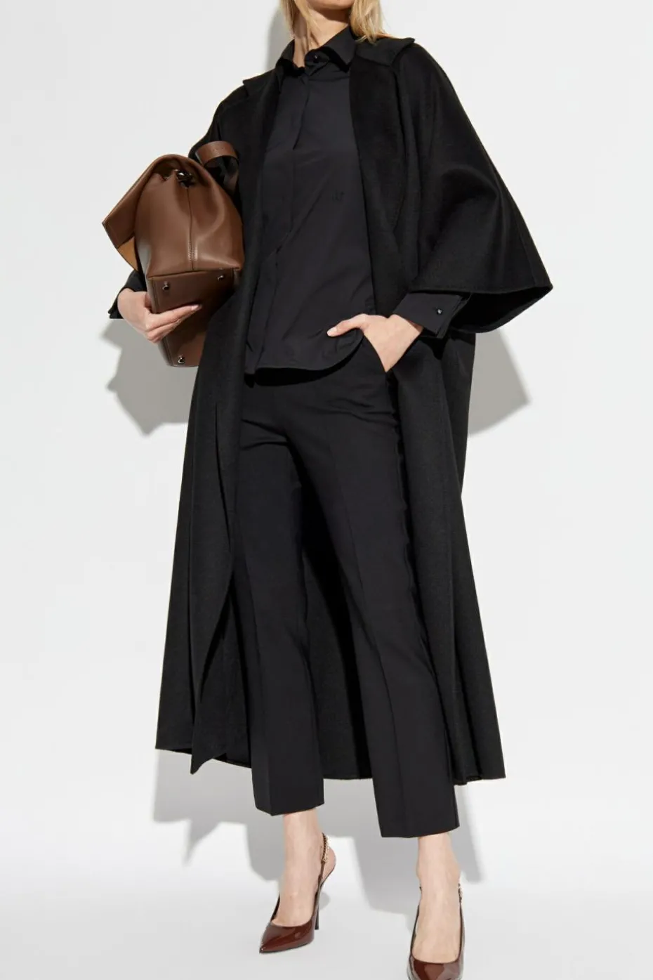 Max Mara CZARNY Płaszcz `Gitano`
