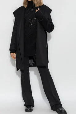 Max Mara CZARNY Wełniany płaszcz `Rialto`