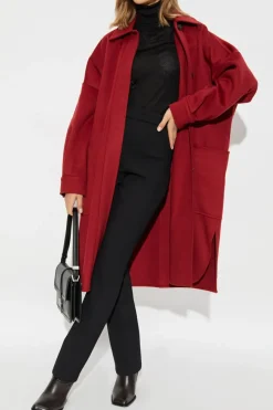Max Mara CZERWONY Płaszcz `Baruffa`