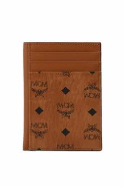 MCM BRĄZOWY Etui na karty z logo