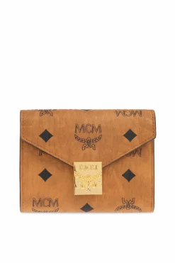 MCM BRĄZOWY Portfel z logo