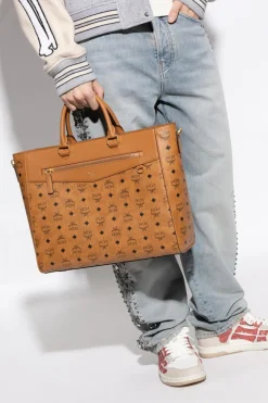 MCM BRĄZOWY Torba `Diamond Large` typu `shopper`