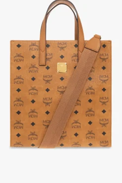 MCM BRĄZOWY Torba z monogramem typu ‘shopper’