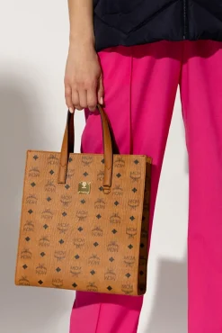 MCM BRĄZOWY Torba z monogramem typu ‘shopper’