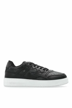 MCM CZARNY Buty sportowe z monogramem