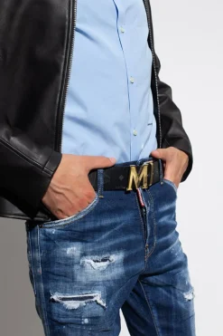 MCM CZARNY Pasek z logo