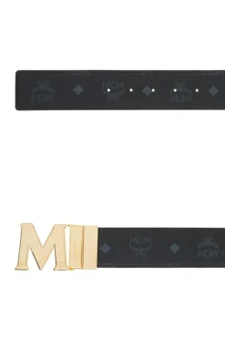 MCM CZARNY Pasek z logo