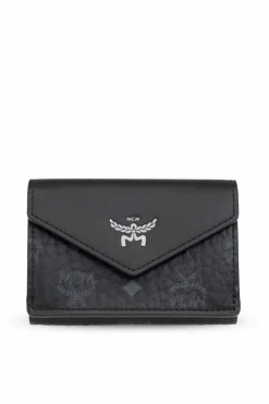 MCM CZARNY Portfel z logo