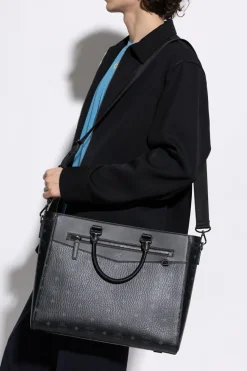 MCM CZARNY Torba `Diamond Large` typu `shopper`