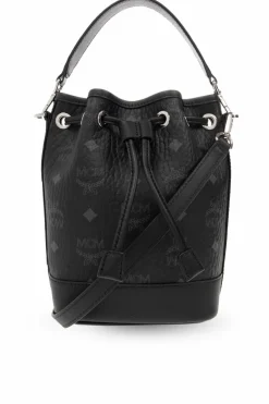 MCM CZARNY Torba na ramię ‘Dessau’ typu ‘bucket’