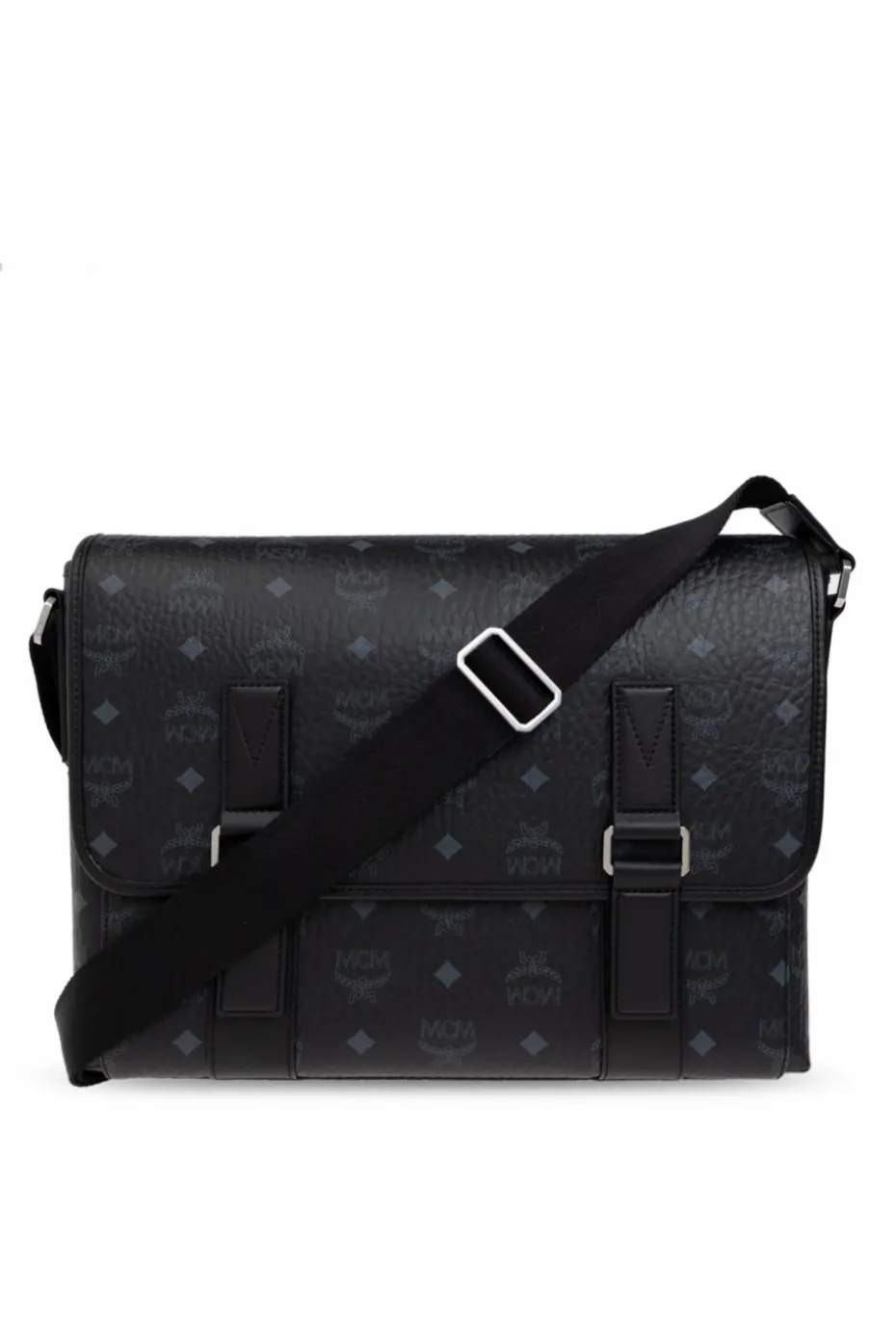 MCM CZARNY Torba z monogramem