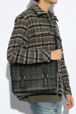 MCM CZARNY Torba z monogramem