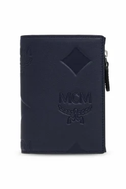MCM GRANATOWY Skórzany portfel