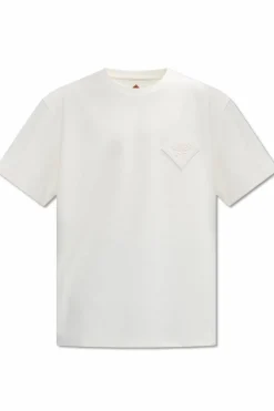 MCM kremowy T-shirt z naszywką