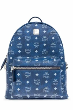 MCM NIEBIESKI Plecak z logo