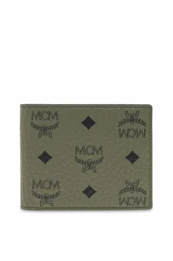 MCM ZIELONY Portfel z nadrukiem `Visetos`