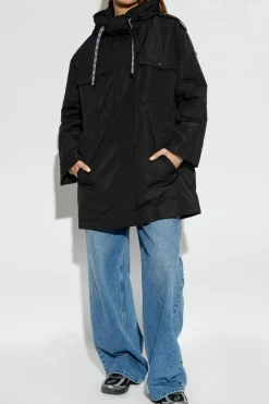 Michael Michael Kors CZARNY Parka z kapturem