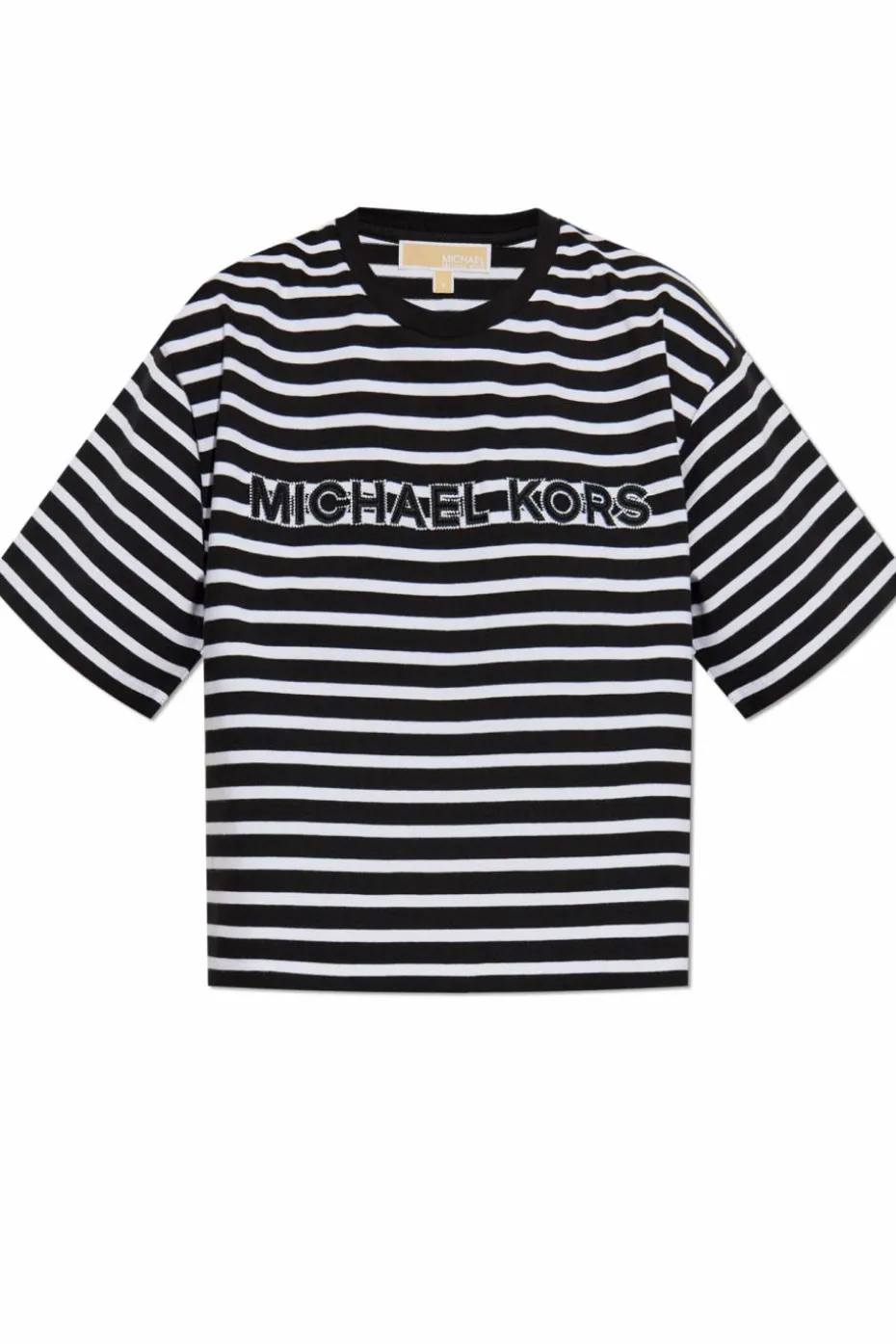 Michael Michael Kors CZARNY T-shirt ze wzorem w pasy