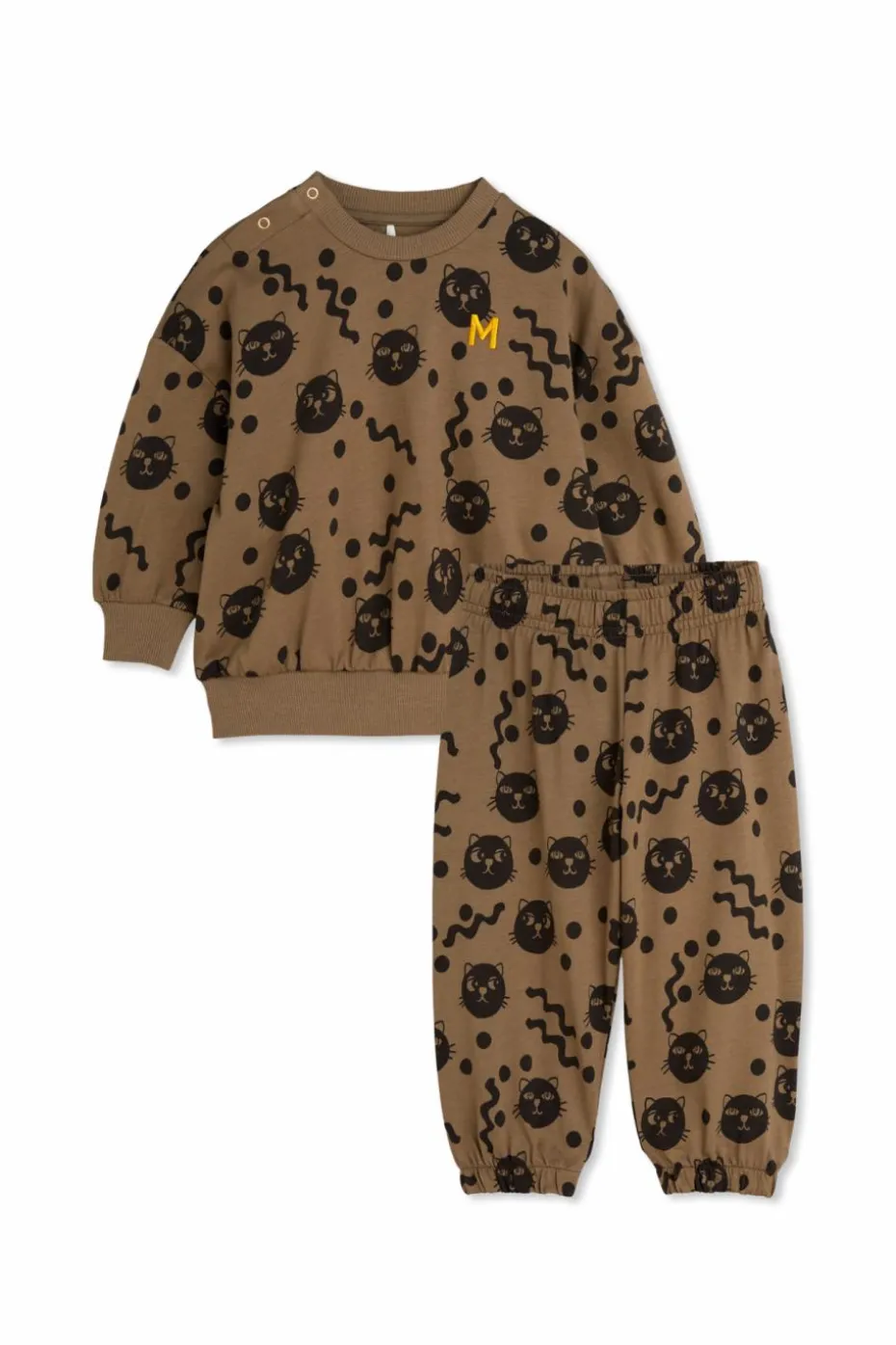 Mini Rodini BRĄZOWY Komplet: bluza i spodnie