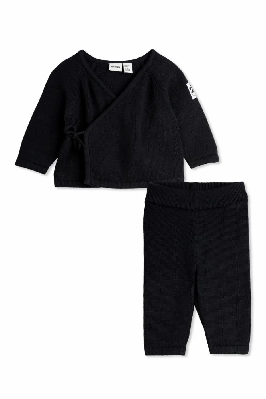 Mini Rodini CZARNY Komplet: sweter i spodnie